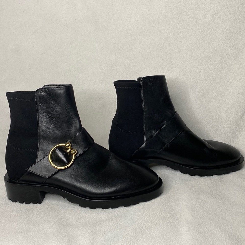 NWOT Stuart Weitzman Luxering Leather & Neoprene Booties size 5